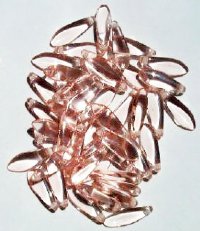 50 5x16mm Transparent Rose Pink Dagger Beads